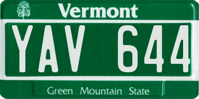 VT license plate YAV644