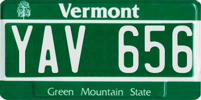 VT license plate YAV656