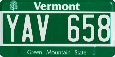 VT license plate YAV658