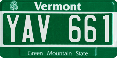 VT license plate YAV661