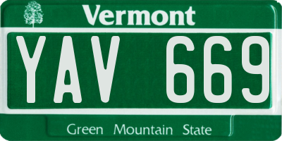 VT license plate YAV669