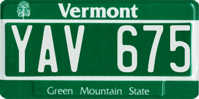 VT license plate YAV675