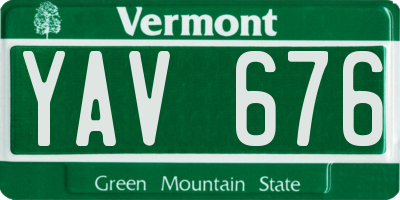 VT license plate YAV676