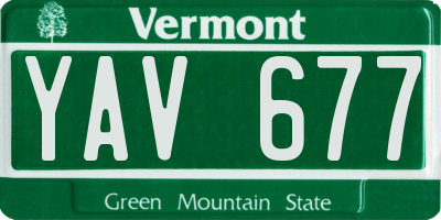VT license plate YAV677