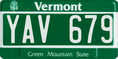 VT license plate YAV679