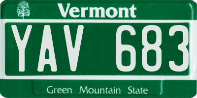 VT license plate YAV683