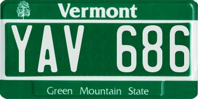 VT license plate YAV686