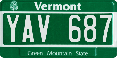VT license plate YAV687