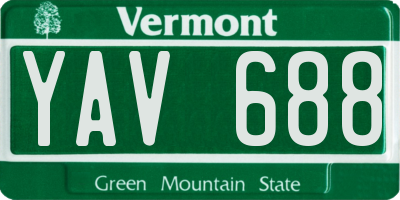 VT license plate YAV688
