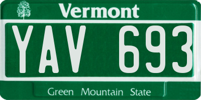VT license plate YAV693