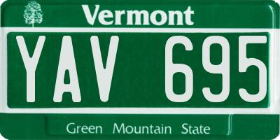 VT license plate YAV695