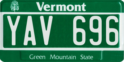 VT license plate YAV696