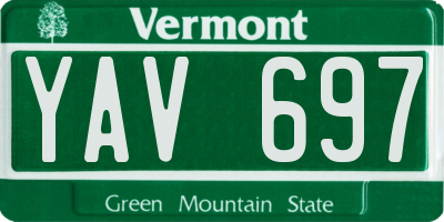 VT license plate YAV697