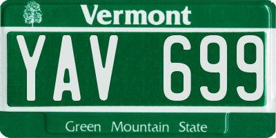VT license plate YAV699