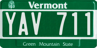 VT license plate YAV711