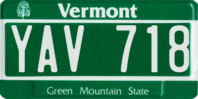 VT license plate YAV718