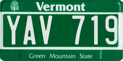 VT license plate YAV719