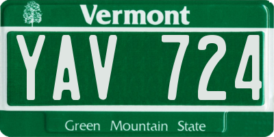 VT license plate YAV724