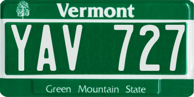 VT license plate YAV727