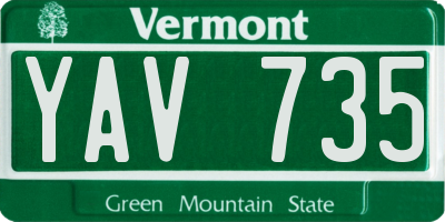 VT license plate YAV735