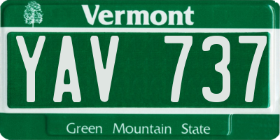 VT license plate YAV737