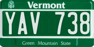 VT license plate YAV738