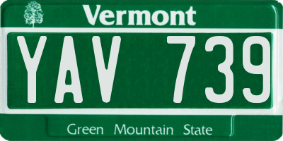 VT license plate YAV739