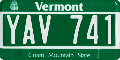 VT license plate YAV741