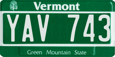 VT license plate YAV743