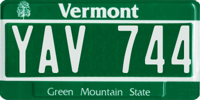 VT license plate YAV744