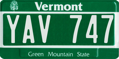 VT license plate YAV747