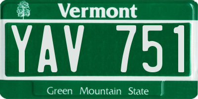 VT license plate YAV751