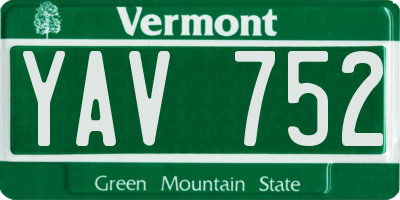 VT license plate YAV752