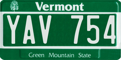 VT license plate YAV754