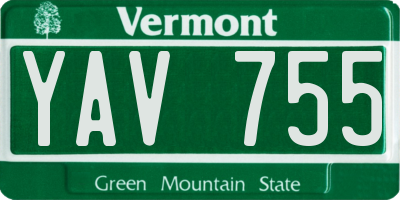 VT license plate YAV755