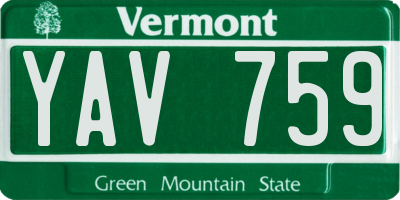 VT license plate YAV759