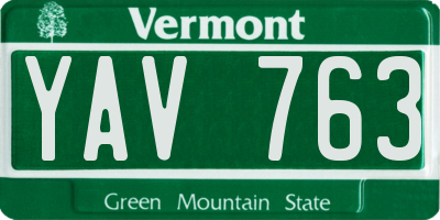 VT license plate YAV763