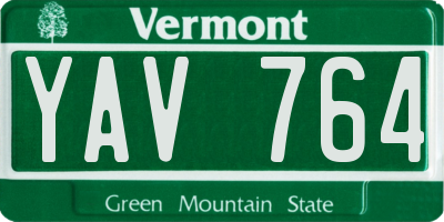 VT license plate YAV764