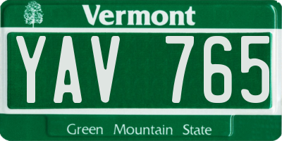 VT license plate YAV765