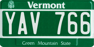 VT license plate YAV766