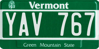 VT license plate YAV767