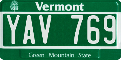 VT license plate YAV769