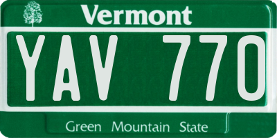 VT license plate YAV770