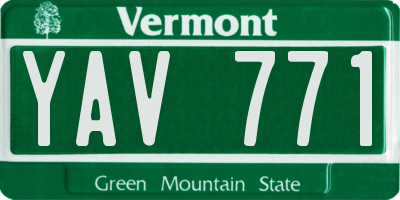 VT license plate YAV771