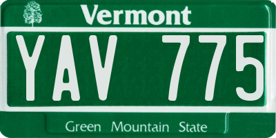 VT license plate YAV775