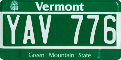 VT license plate YAV776