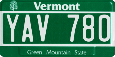 VT license plate YAV780