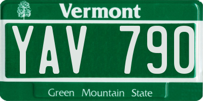 VT license plate YAV790