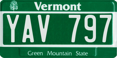 VT license plate YAV797