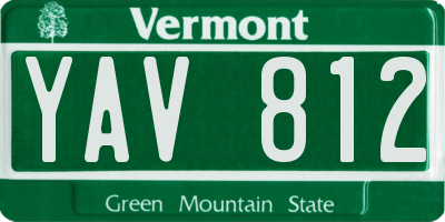 VT license plate YAV812